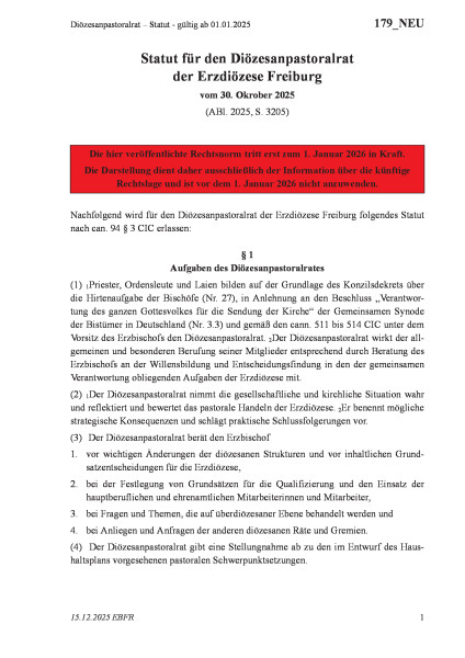 179_NEU Diözesanpastoralrat – Statut - gültig ab 01.01.2025