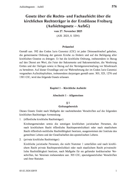 576 Aufsichtsgesetz – AufsG