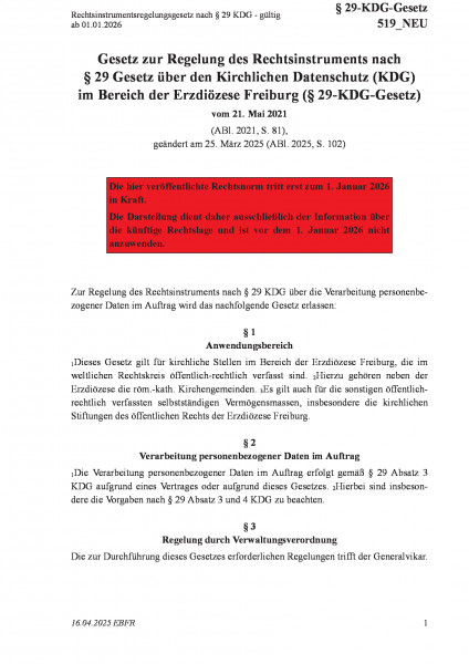 519_NEU Rechtsinstrumentsregelungsgesetz nach § 29 KDG - gültig ab 01.01.2026