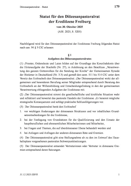 179 Diözesanpastoralrat – Statut