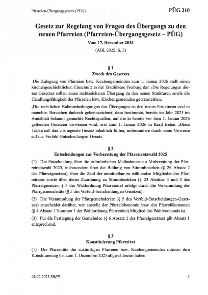210 Pfarreien-Übergangsgesetz (PÜG)