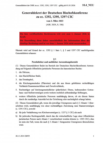 10.4_NEU Generaldekret der DBK zu cc. 1292, 1295, 1297 CIC - gültig ab 01.01.2026