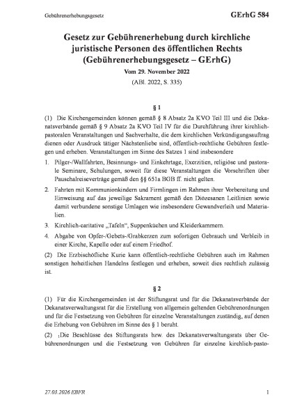 584 Gebührenerhebungsgesetz