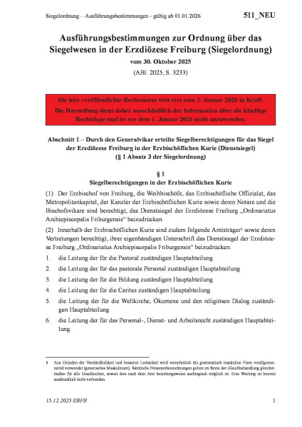 511_NEU Siegelordnung – Ausführungsbestimmungen - gültig ab 01.01.2026