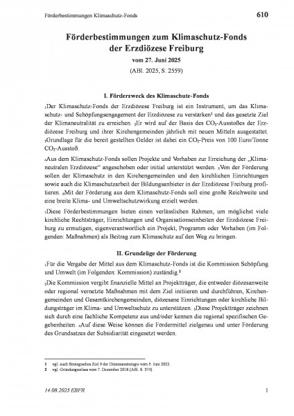 610 Förderbestimmungen Klimaschutz-Fonds